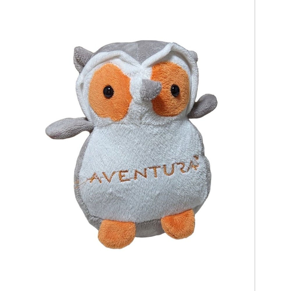 Aventura Embroidered Gray Brown Plush Owl 7"